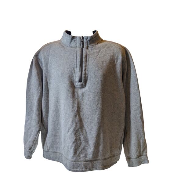Tommy Bahama Mens Large Reversible 1/4 Zip Pullover Sweatshirt Blue Gray Sweater - Picture 10 of 10